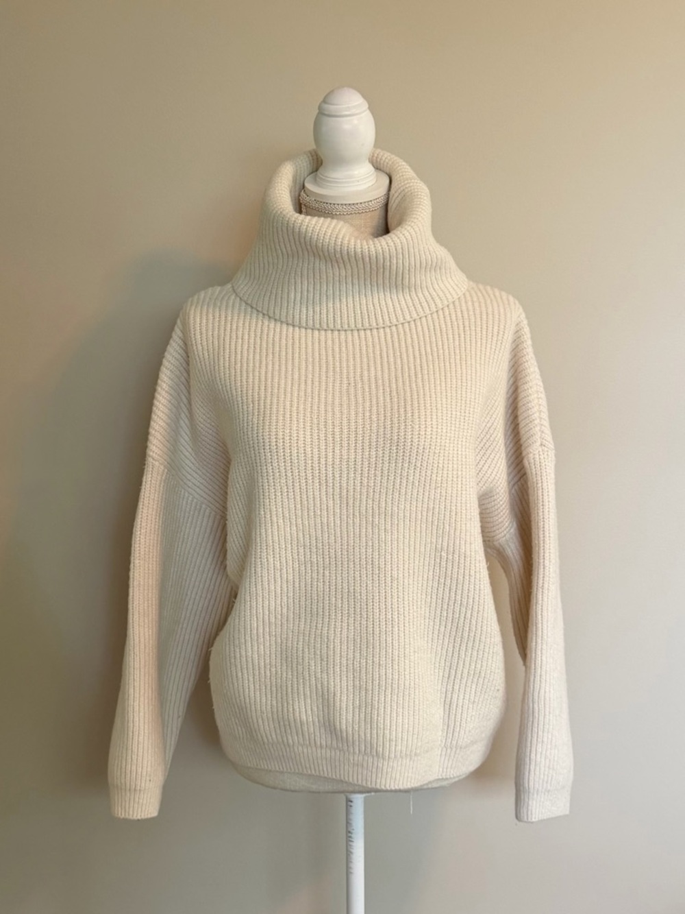 Cream Turtleneck Sweater